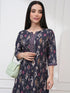 Vasthrlay Women Blue Printed Straight Kurtas